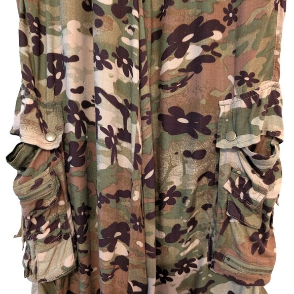 Urban Outfitters Womens Sz S Floral Camo Cargo Utility Drawstring Viscose Pants - Picture 5 of 11
